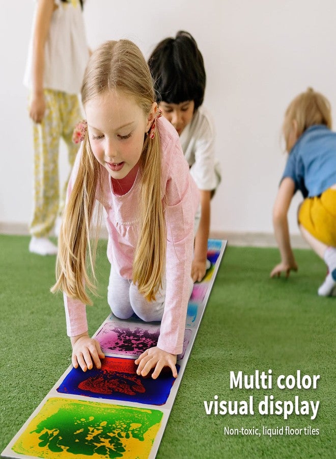 LONGKING 12" X 12" 4-Pack Sensory Floor Tiles for Activity Play Centers for Children, Liquid Tiles, Autism Sensory Poducts - Image 2